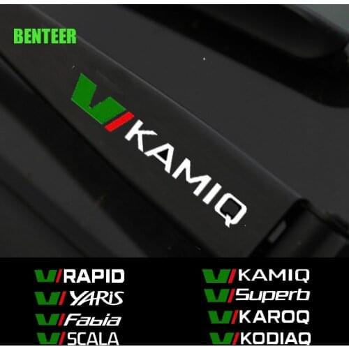 4Pcs Car Windshield Wiper Sticker For Skoda Octavia 2 A7 A5 Fabia 3 Rapid Superb 3 Kodiaq Scala Karoq Kamiq