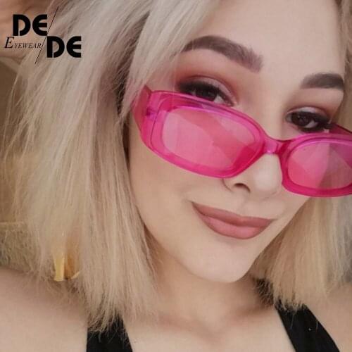 Candy-colored small square-shaped sunglasses 2020 new European and American womens color transparent sunglasses trendyar