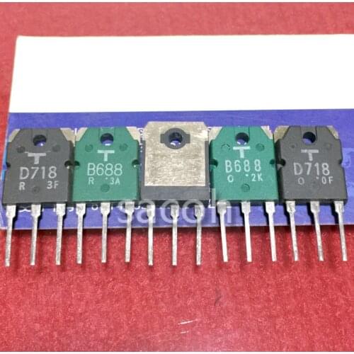 New original 10Pairs(20PCS)/Lot 2SB688 B688 688 + 2SD718 D718 718 TO-3P 8A 120V Silicon NPN + PNP Power Transistor