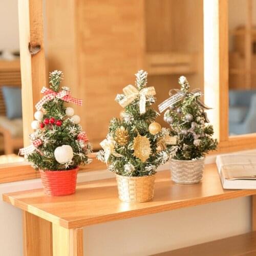 25cm Christmas Tree New Year Table Decoration Artificial Tabletop Mini Xmas Tree Decorations Miniature Tree