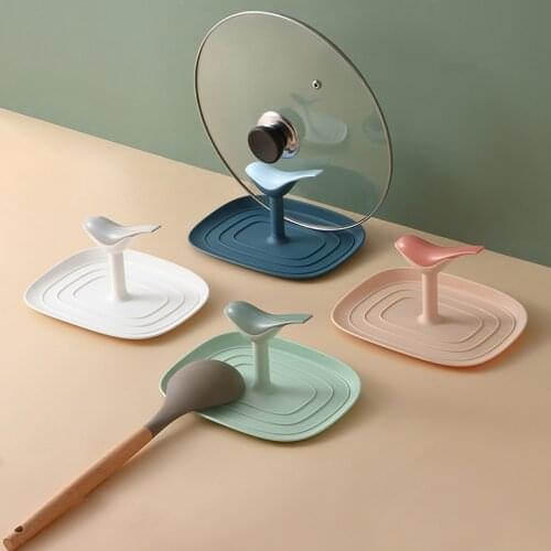 Kitchen Spatula Ladle Shelf Bird Shape Spoon Lid Rack Spatula Mat Cover Holder Pot Cover Rack Organizer Household Storage Rack