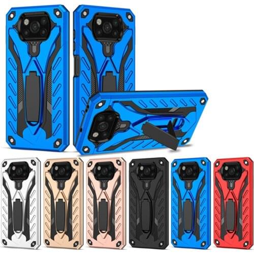 For Xiaomi Pocophone POCO X3 NFC Case Shockproof Rubber Silicone Hard PC Stand Rugged Armor Phone Cover for Mi Poco X3 Pro Coque