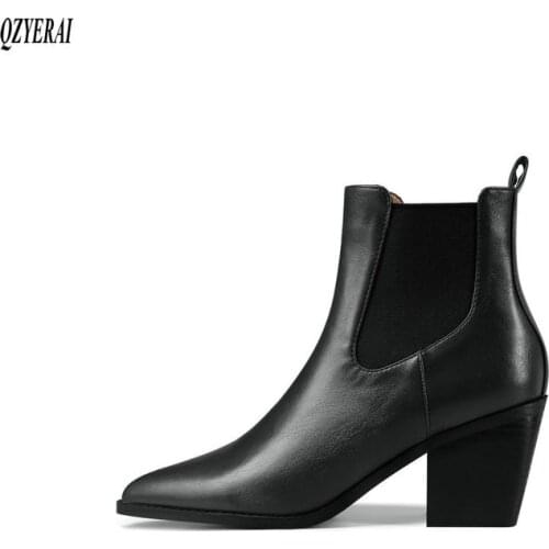 QZYERAI Ankle boots Female boots warm black white Leopard grain Womens boots Autumn winter Womens shoes shoes Size 34-43