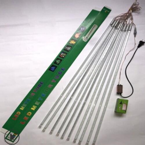 Multi-Color Meteor Shower Rain Tubes AC85-265V LED Christmas Lights 10 tubes RGB tube 12V 7V holiday decoration light