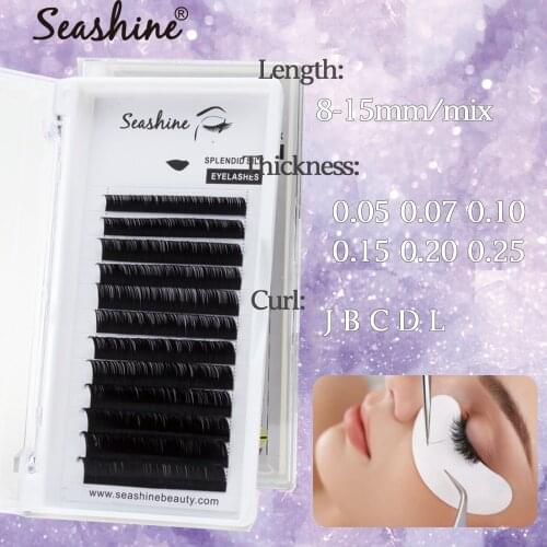 Seashine Volume Lashes Extension Easy To Fans J B C D L Curl 0.20 Thickness Individual Lashes False Eyelash Extensions Volume