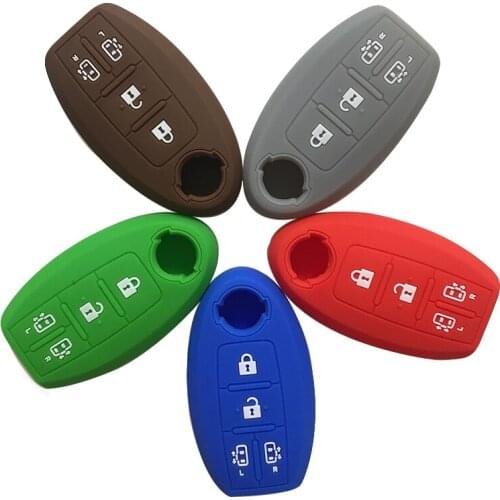 Rubber Key Cover Case For Keychain Alarm For Nissan Qashqai Juke x-Trail Note Tiida Almera Altima Serena C26 Remote Control Key