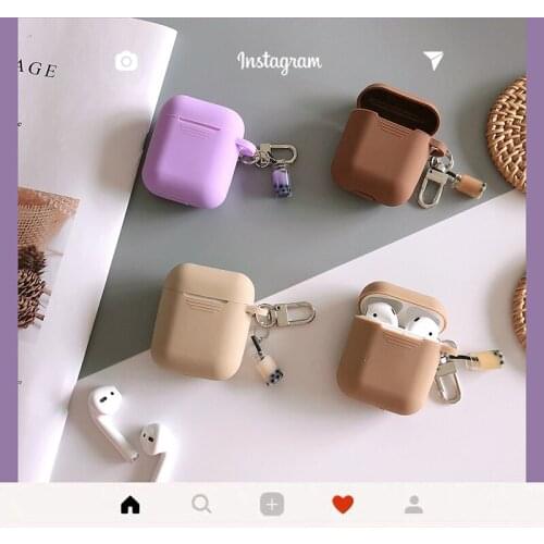 Cute Silicone Case for APPLE AirPods Protective Case Milk Tea Bottle Soft Shell Wireless Bluetooth Earphone Headset Cover Bag