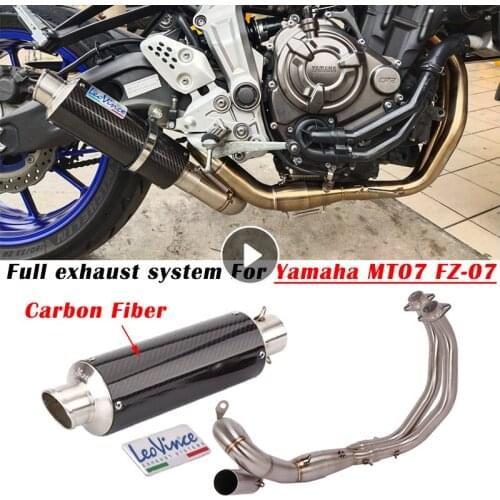 Slip On For Yamaha FZ07 MT07 MT 07 FZ 07 XSR700 Motorcycle Exhaust Escape Full System Modify Carbon Fiber Leo Vince Muffler