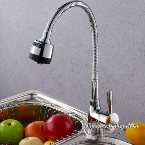 Contemporary ceramic valve single hole brass kitchen mixer faucet