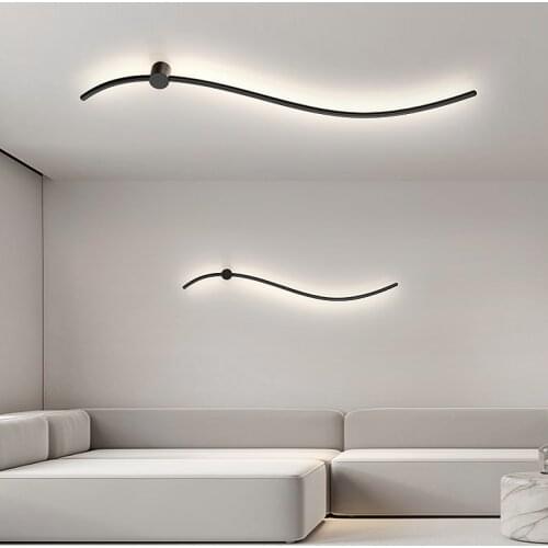 Modern Creative LED Wall Lamp Nordic Living Room Background Wall Light Bedroom Bedside Lamp Home Decor Ceiling Luminaire Fixture