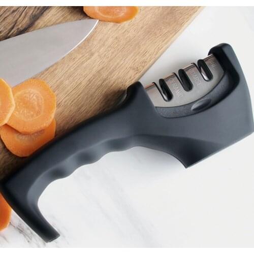 Manual Knife Sharpener 3 Stage Diamond Tungsten Steel Ceramics Professional Kitchen Sharpening Stone Grinder Sharpener Tools