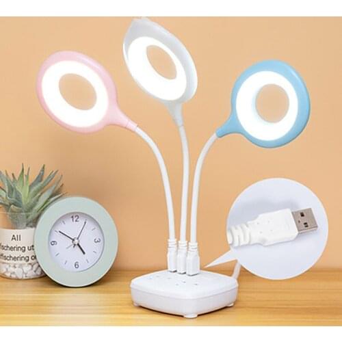 USB Ring Night Light LED Portable Mini Table Lamp Foldable Desktop Decor Soft Lamps for Power Bank Camping PC Keyboard Lighting
