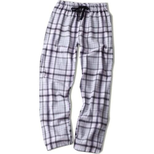 2021 Spring Autumn Women 100% cotton sleep bottoms Female plus size nighty trousers sleepwear pyjama Casual Plaid pajama pants