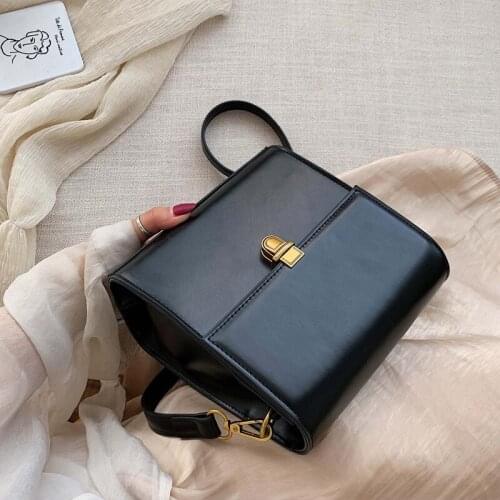 Simple Style Vintage Leather Crossbody Bags For Women 2020 Lock Luxury Shoulder Simple Bag Female Travel Handbags And Purses