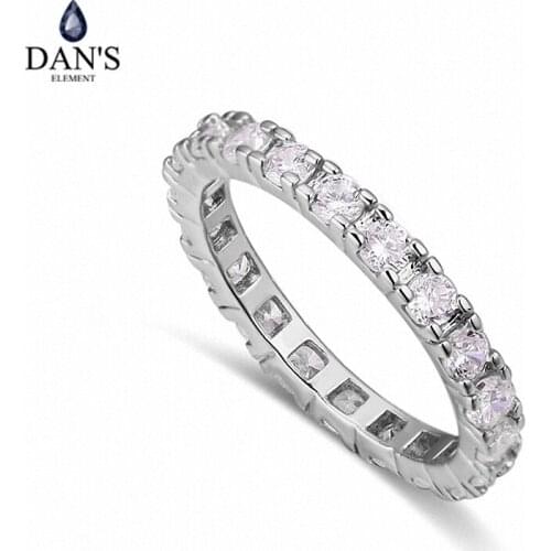 DANS Real Austrian Crystals Brand AAA Zirconia Micro Inlays Fashion Ring for women New Geometric 121224white