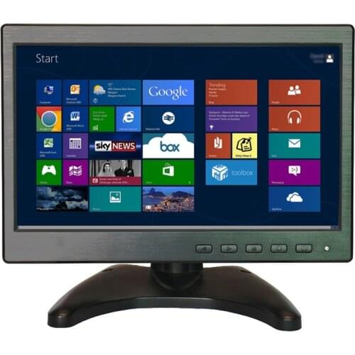 ZHIXIANDA 10.1" Inch 16:10 CCTV Security Monitor Color Screen Monitor Wide Viewing Angle with Speaker AV/VGA/HDMI/BNC