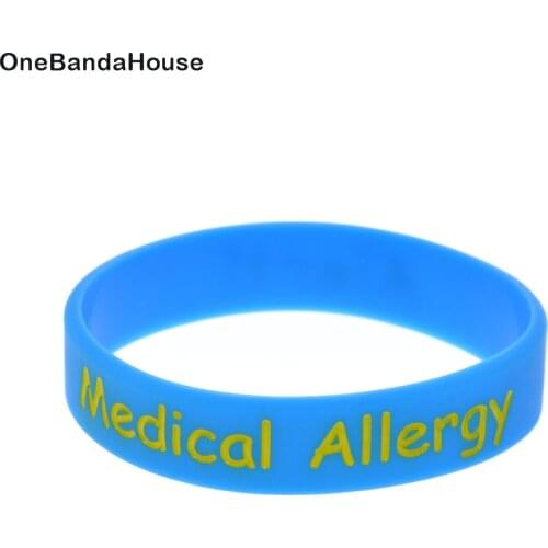 1PC Debossed Alert Medical Allergy Silicone Wristband for Children