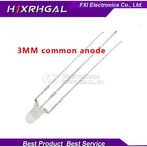 100pcs LED 3mm Round Diffused Red & Green two Color Common Anode LED Diode Light Emitting Diode new original