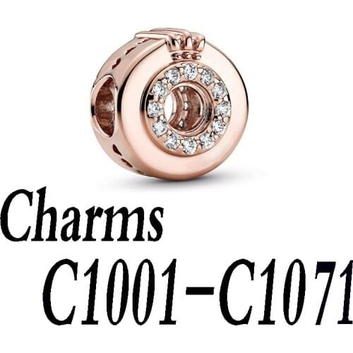 2020 High Quality Sterling Silver 925 Mouse Charm Beads DIY Original 1:1 Jewelry C1001-C1071