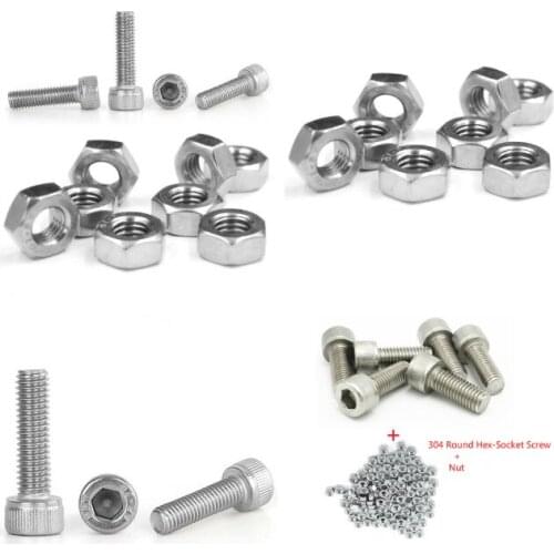 304 Screws M3 Stainless Steel Hexagon Hex Socket Head Cap Allen Bolt Screw Length 10-30mm