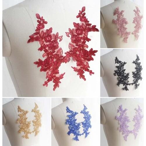 3D Flower Floral Embroidery Lace Applique Trim For Evening Skirt Clothes Lace Collar Decoration Patch Sewing On Accessories