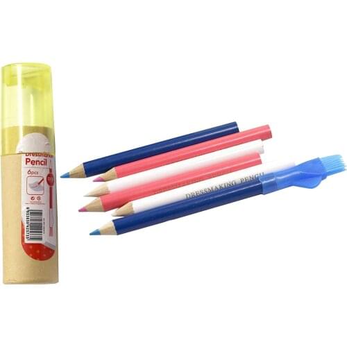 6 Pieces Sewing Fabric Pencils Tailor Pencils Mark Pencil Fabric Chalk Pencil
