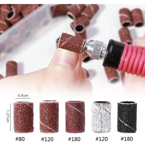 75/100pcs 80''/120''/180" Nail Art Sanding Bands Gel Polish Remover Tool Accessory for Electric Nail Machine Nail Drill Bits