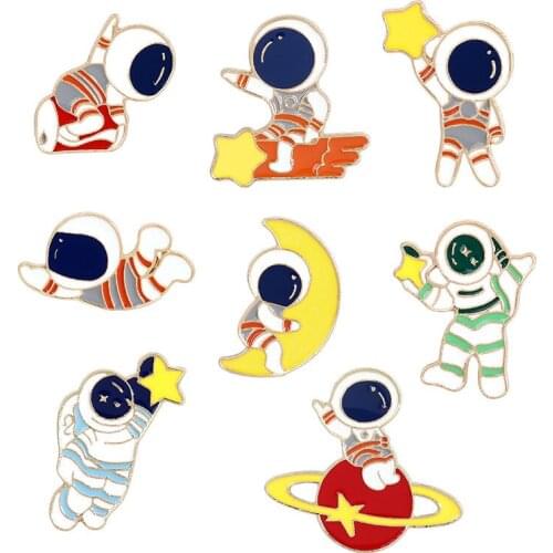Astronaut Enamel Pin Anime Badges Brooch For Women Lapel Pins Decorative Badges Brooches On Backpack Womens Enamel Pin Brooch
