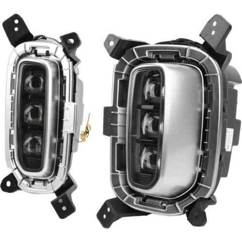 Car Day Light Daytime Running Light Yellow White Dual Color LED Fit for KIA Seltos KX3 19‑20 Front Bumper Lamp