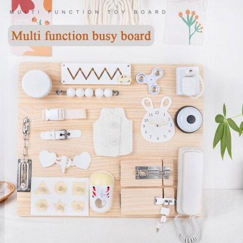 Montessori Children Busy Board Accessories Wood Diy Toy Material Early Education Activity Board Parts For Basic Skills Learning