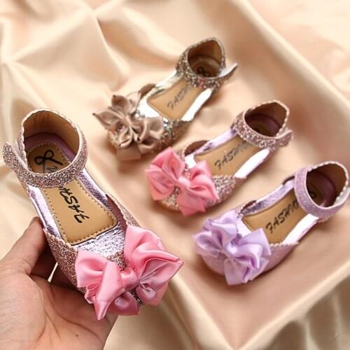 Shining Children PU Leather Shoes 2021 New Fashion Soft Sole Girls Casual Princess Shoes Little Toddler Girls Princess Shoes