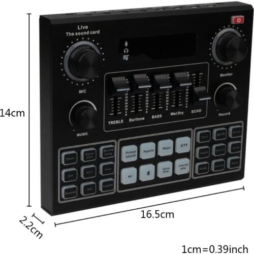 V9 Bluetooth Sound Card USB Headset Microphone Webcast Live Streaming Sound Card