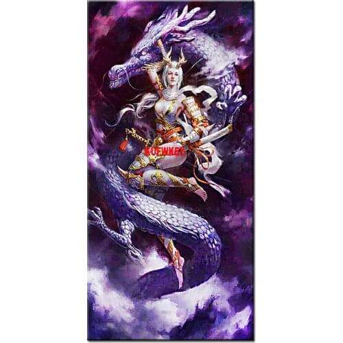 DIY Diamond Painting Dragon and goddess Art Picture Diamond Embroidery Rhinestone Square Round Full Drill Diamond Mosaic large