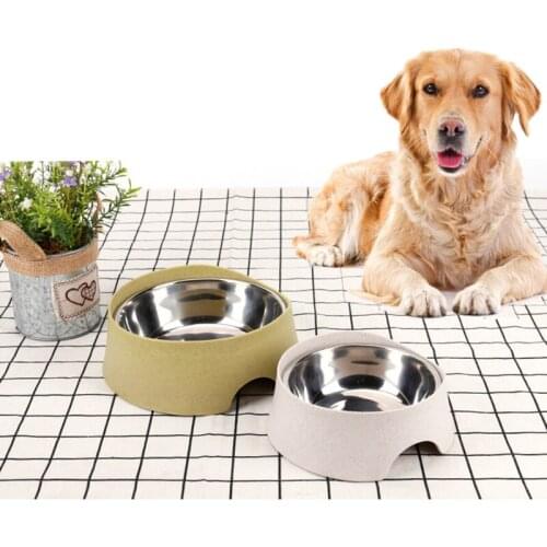 Fashion Cat Dog Feeders Bowls Stainless Steel Pet Food Water Bowl Puppy Pet Dogs Cats Feeding Supplies Teddy Dog Cat Food Basin