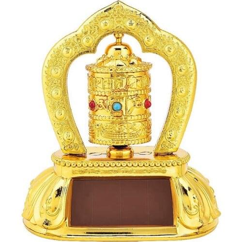 Solar Energy Prayer Wheel, Car Spinning Prayer Wheel Solar Energy Power Tibetan Buddhist Prayer Wheel Car Decoration
