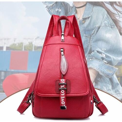 Popular Wild Womens Backpacks Fashion Belts School Bags Girls Rucksack Small Pu Leather Bagpack Youth Female Backpack