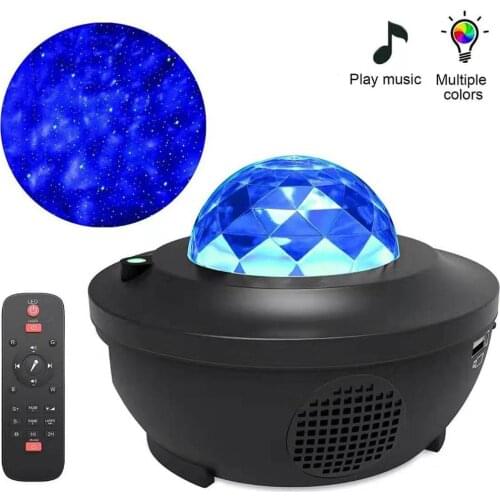 Starry Sky Projector USB Cable Wireless Voice Control Music Player LED Night Light Romantic Projection Lamp Birthday Gift