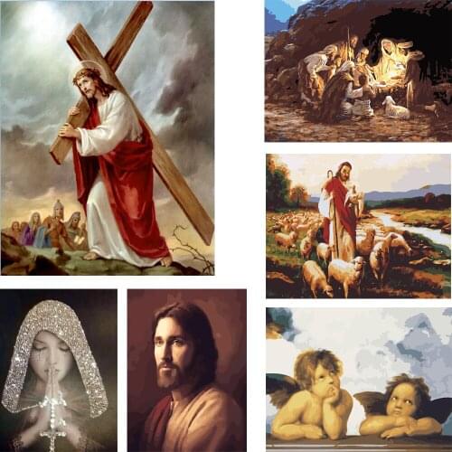 DIY Diamond Painting Embroidery Religious Faith Belief Jesus Photo Cross Stitch Kits Rhinestone Mosaic Home Decor Kids Gift