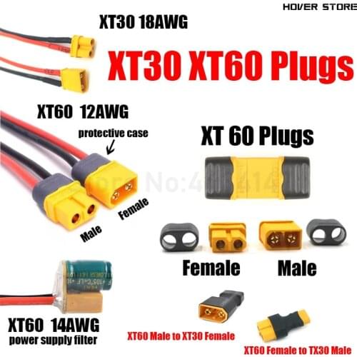 2PCS Amass TX30 TX60 Male Female Plugs 12AWG 18WAG Meter Red Black Silicon Wire For RC Flight Controller Lipo Battery