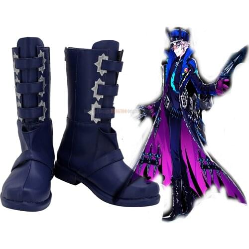 Ceil Demonio Shoes Cosplay Game ELSWORD Ceil Cosplay Blue Boots Custom Made Shoes for Unisex