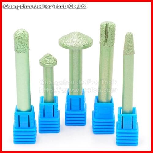 Vacuum Brazed Diamond Router Bits for Granite Marble Router Cutter Profiling Cutting Stone Edge Engraving Tools