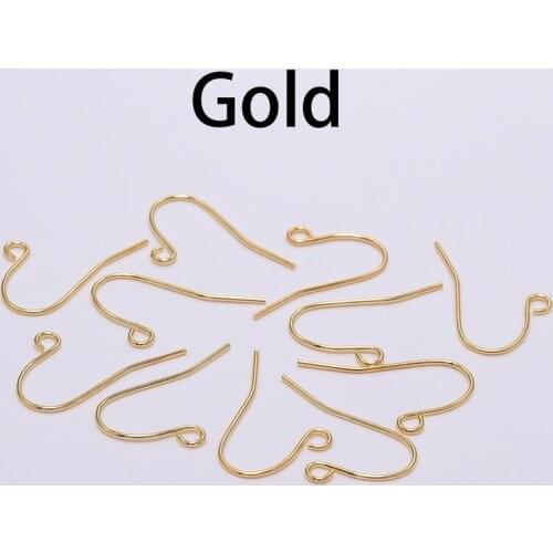 50pcs/lot 18x15mm Silver color Bronze Earring Hooks Findings Ear Hook Earrings Clasps For Jewelry Making DIY Earwire Supplies
