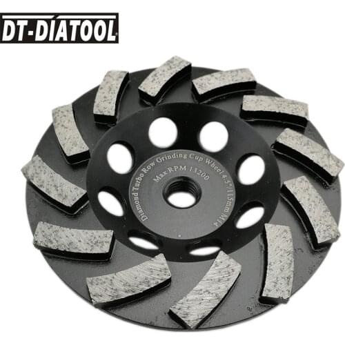 1piece Diamond Segmented Concrete Turbo Row Cup Grinding Wheel for Concrete Hard Stone with M14 Connection Dia 115mm/4.5"