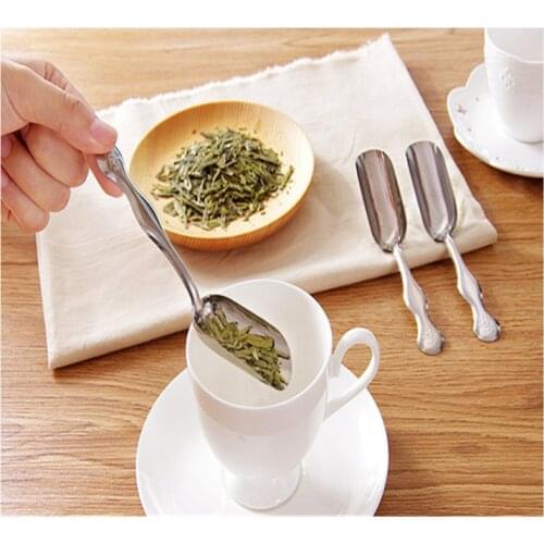 1 PCS Stainless Steal Tea Spoon Coffee Beans Home Kitchen Tools Food Spoon Spade Tools Gifts Afternoon Tea Shovel Tea Ware