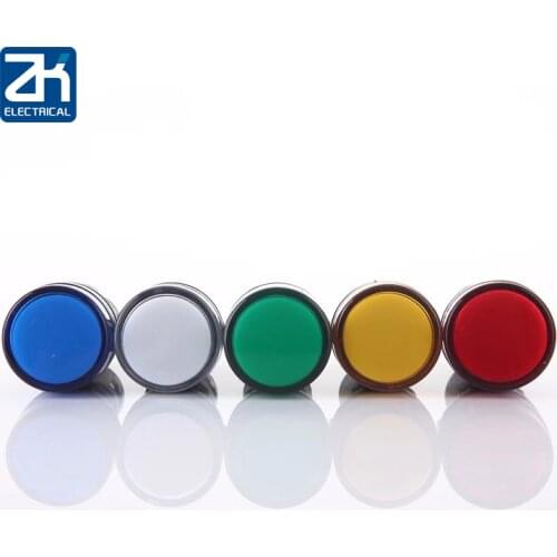 10pcs 22mm Panel Mount Led Power Indicator Pilot Signal Light Lamp Work With Push Button Switches