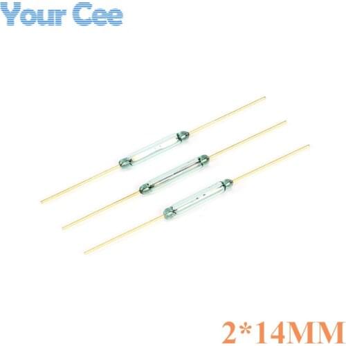 100 pcs Switch Reed Switch 2x14mm Green Glass Normally Open Contact For Sensors 100% Original NO