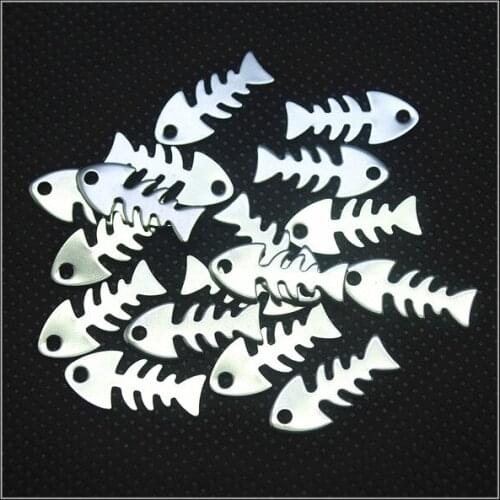 100pcs stainless steel pendants fish shape SS jewelry findings for women bracelets making metal pendants