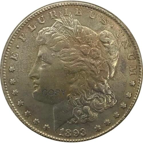 1893 CC United States Morgan 1 One Dollar Cupronickel Plated Silver Collectibles Copy Coin