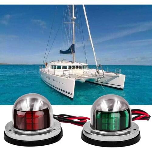 2Pcs 12V Marine Boat Ship Yacht Right Left Red Green LED Signal Navigation Light