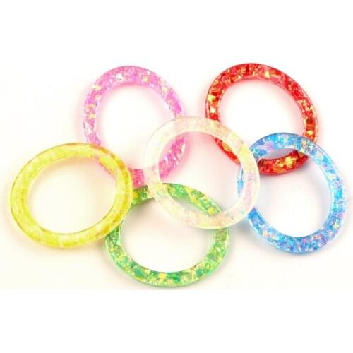 20Pcs Resin Bling Oval Ring With Hole Decoration Crafts Flatback Cabochon Kawaii DIY Embellishments For Scrapbooking Accessories